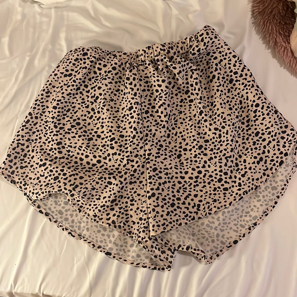 Cheetah high waisted flared pajama shorts